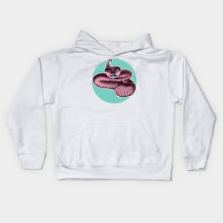 Sassy Snake (teal) Kids Hoodie